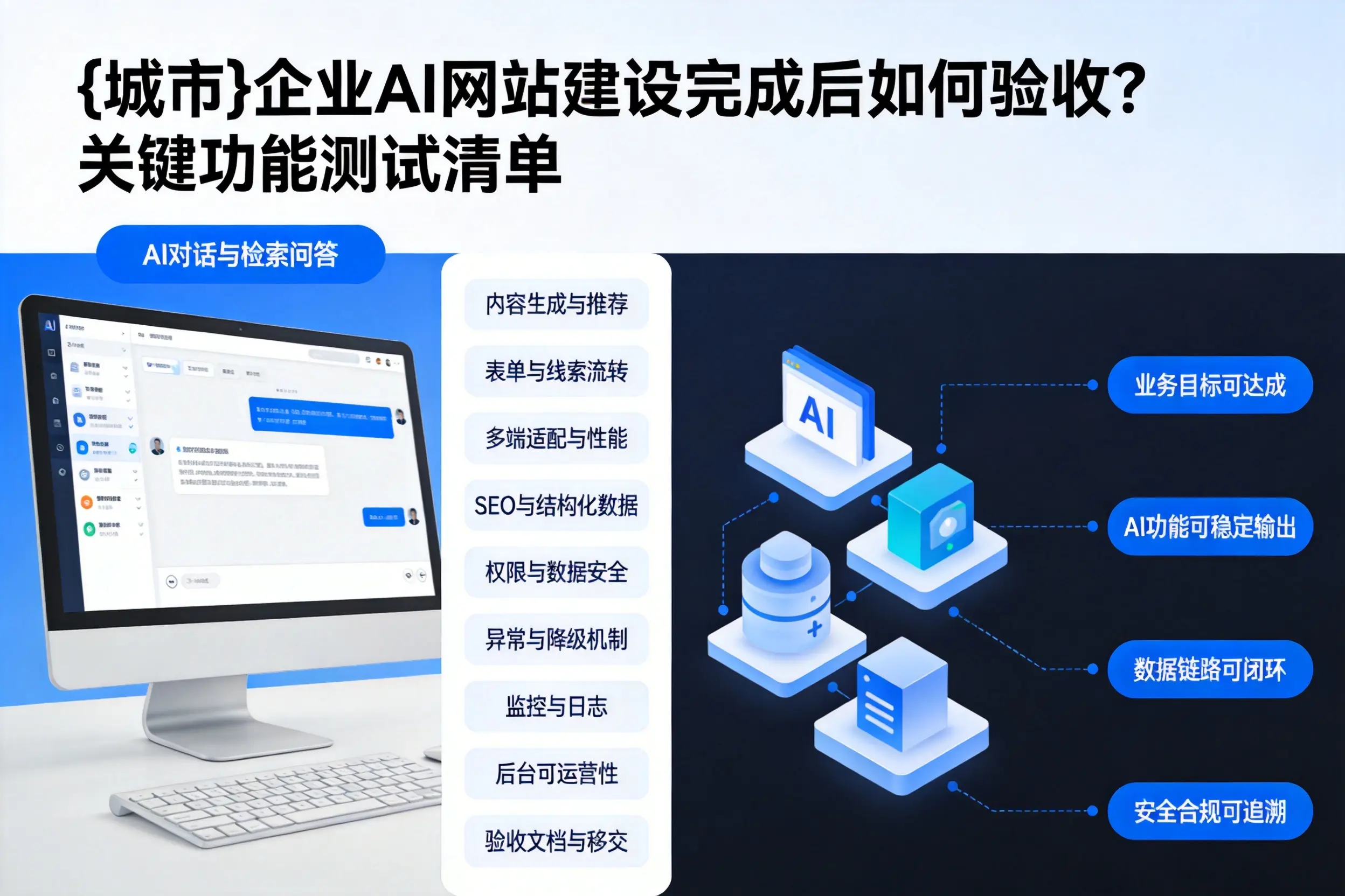 丹东企业AI网站建设完成后如何验收？关键功能测试清单
