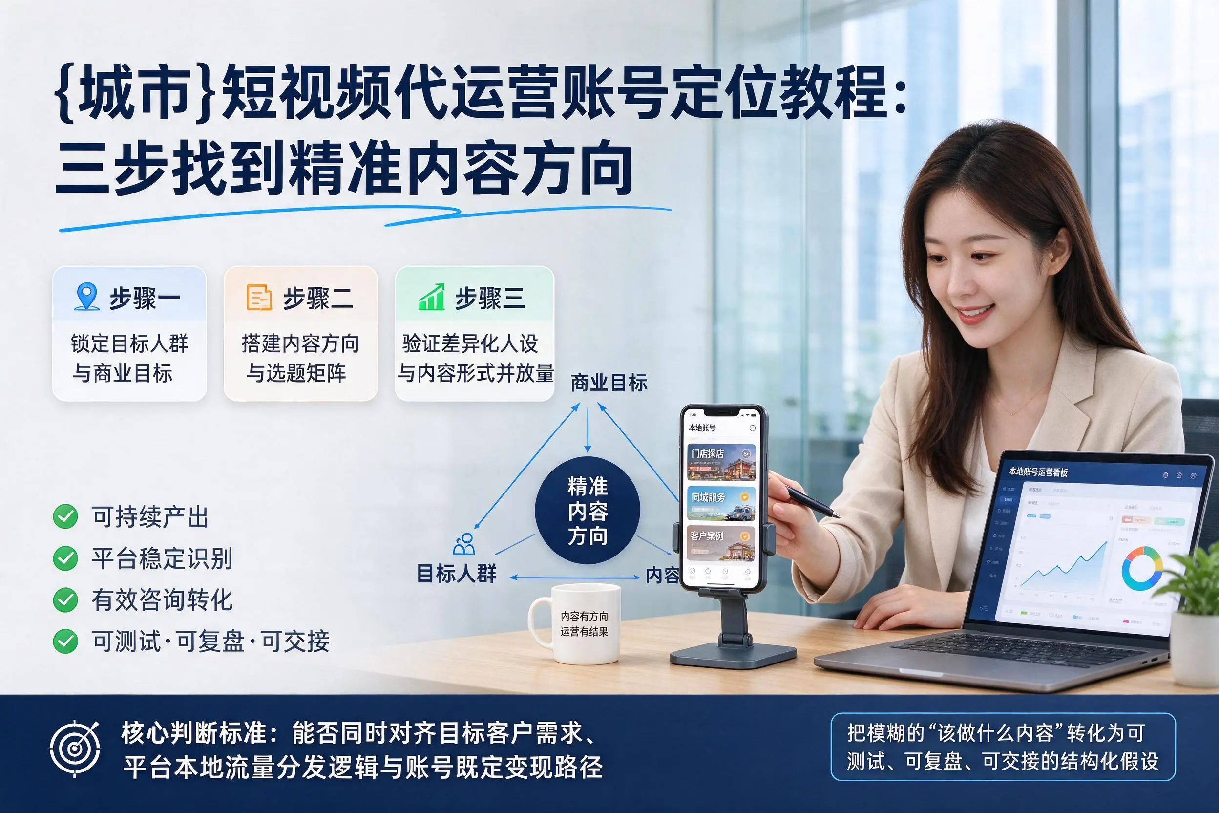 丹东短视频代运营账号定位教程：三步找到精准内容方向