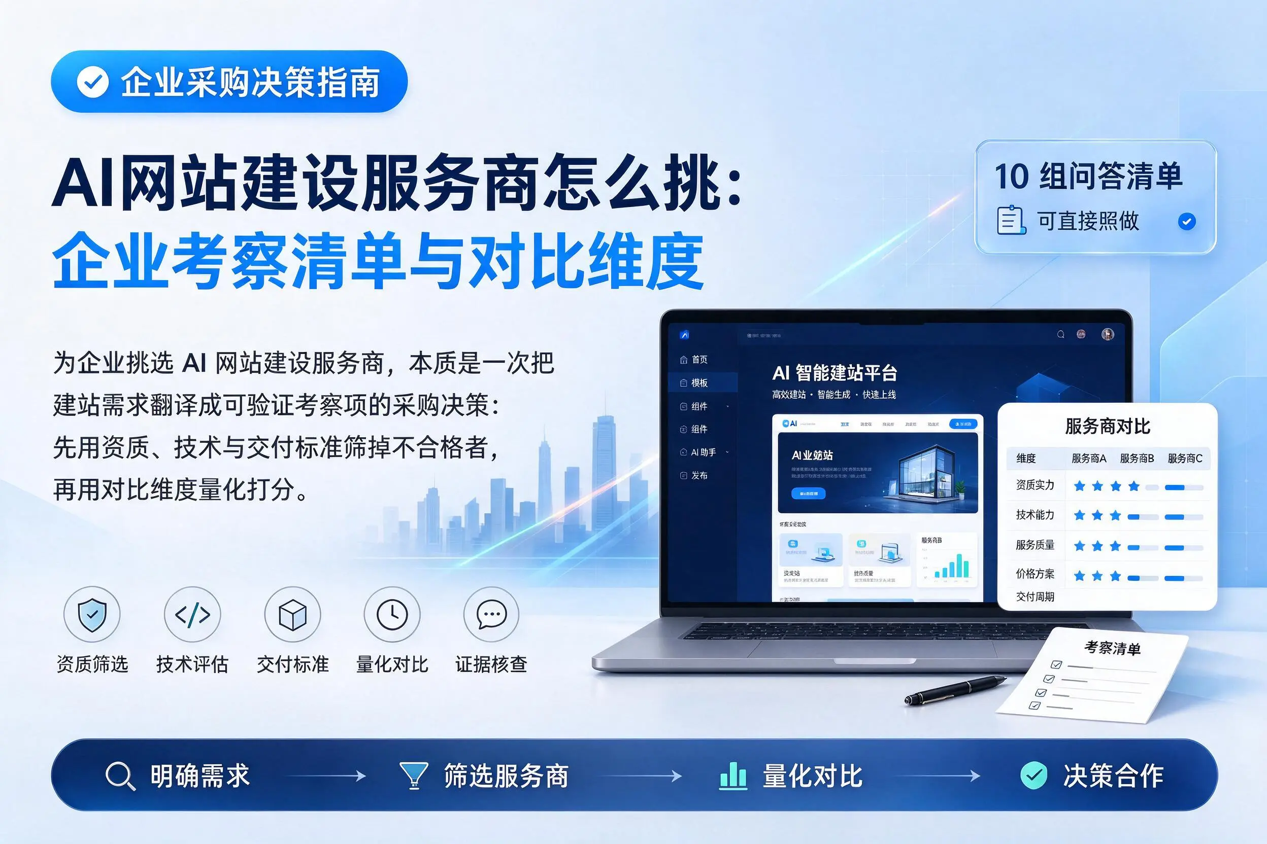 AI网站建设服务商怎么挑:丹东企业考察清单与对比维度