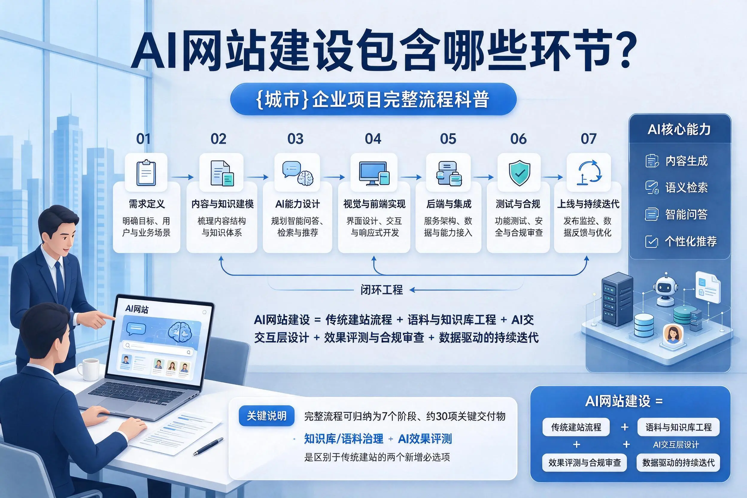 AI网站建设包含哪些环节？丹东企业项目完整流程科普