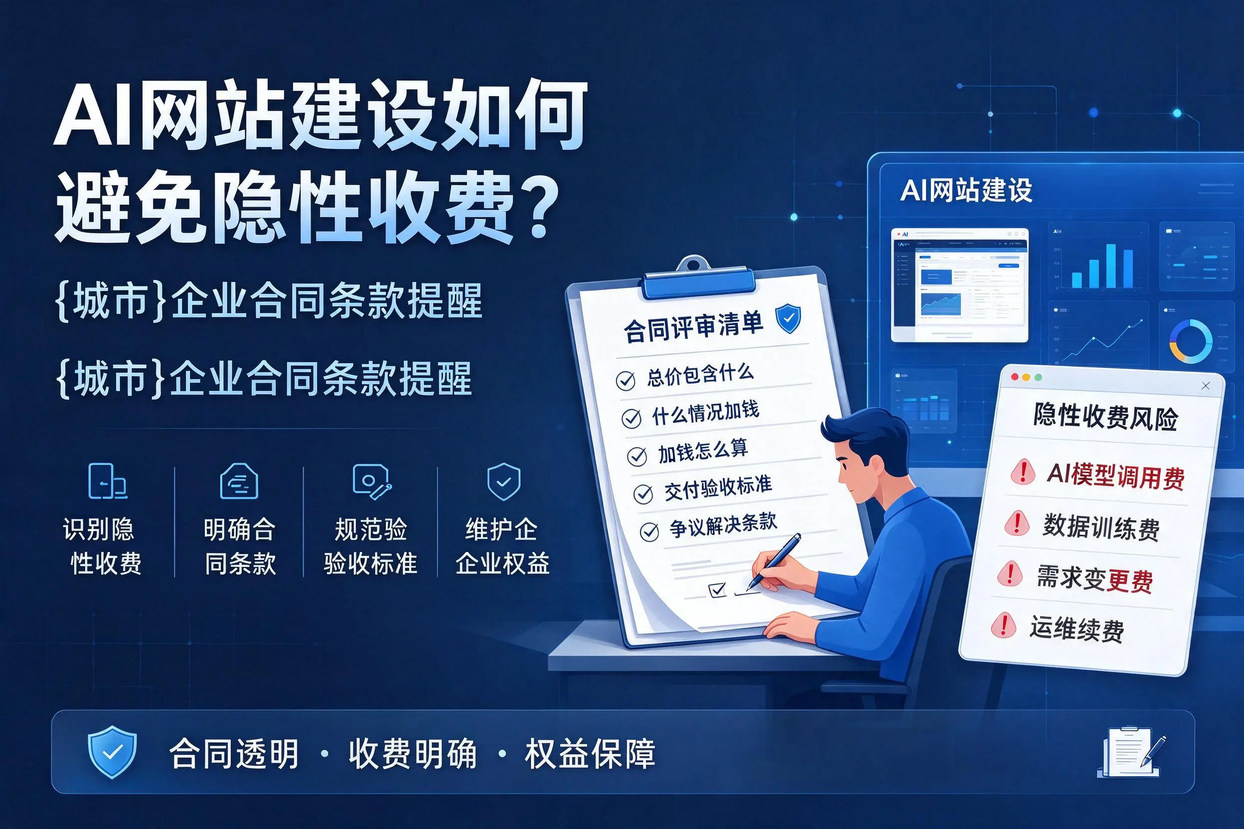 AI网站建设如何避免隐性收费？丹东企业合同条款提醒