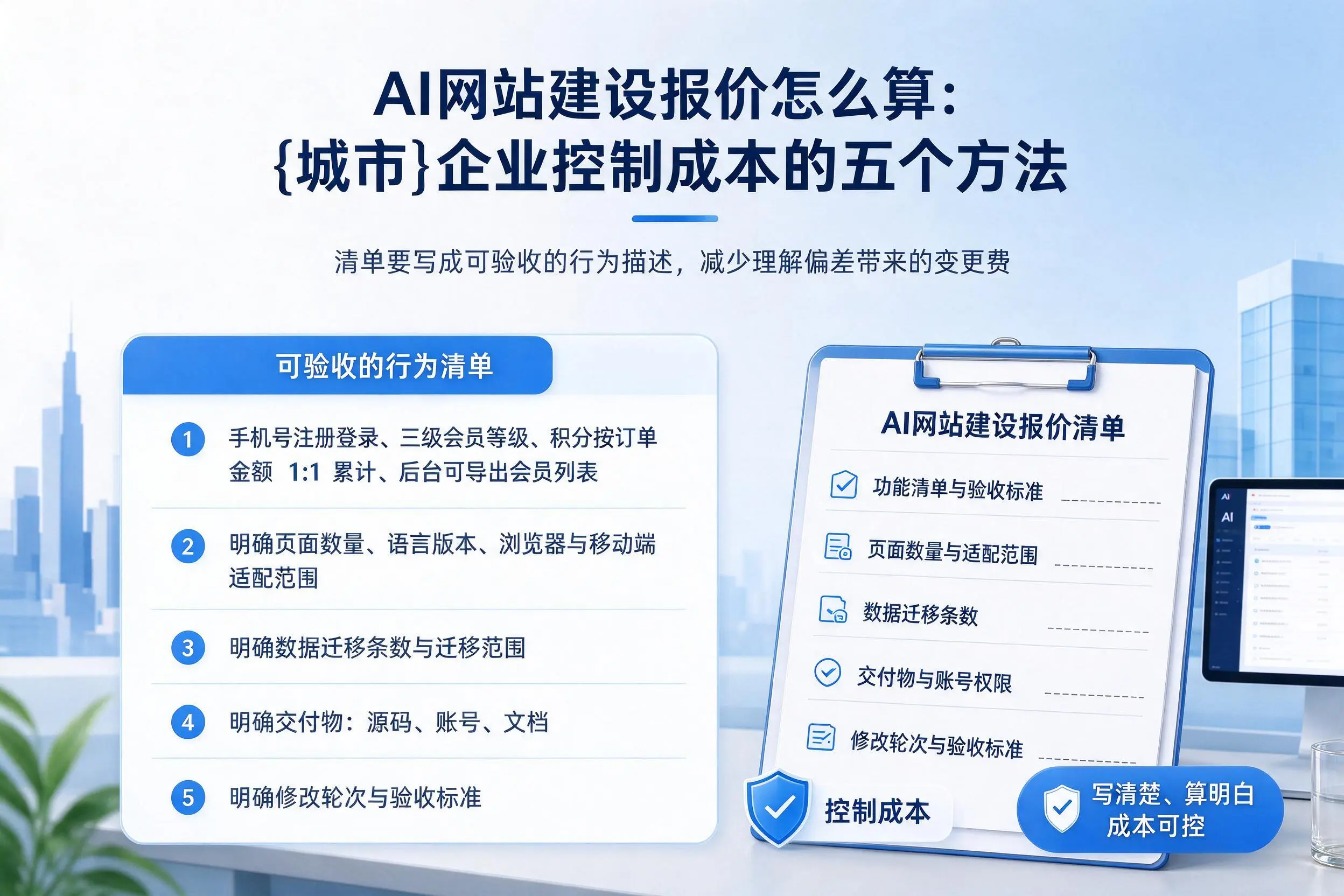 AI网站建设报价怎么算:丹东企业控制成本的五个方法